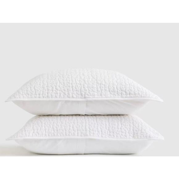 Quince European Linen Cotton Hand Stitch Quilted Euro Sham White NWOT #23 - Picture 4 of 8